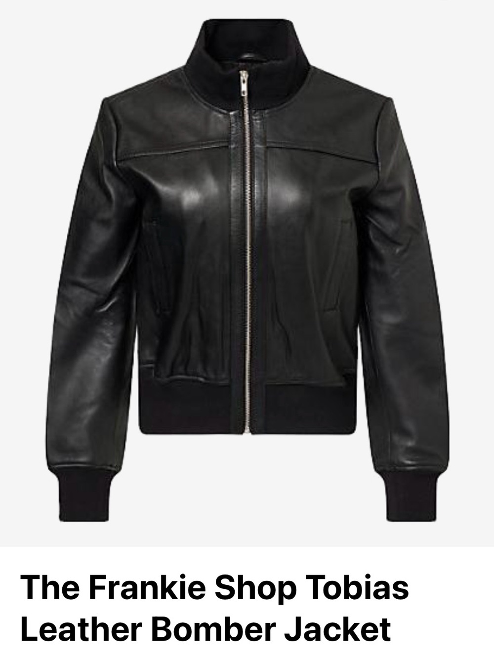 NEVER WORN BRAND NEW The Frankie Shop Black Leather Bomber Jacket